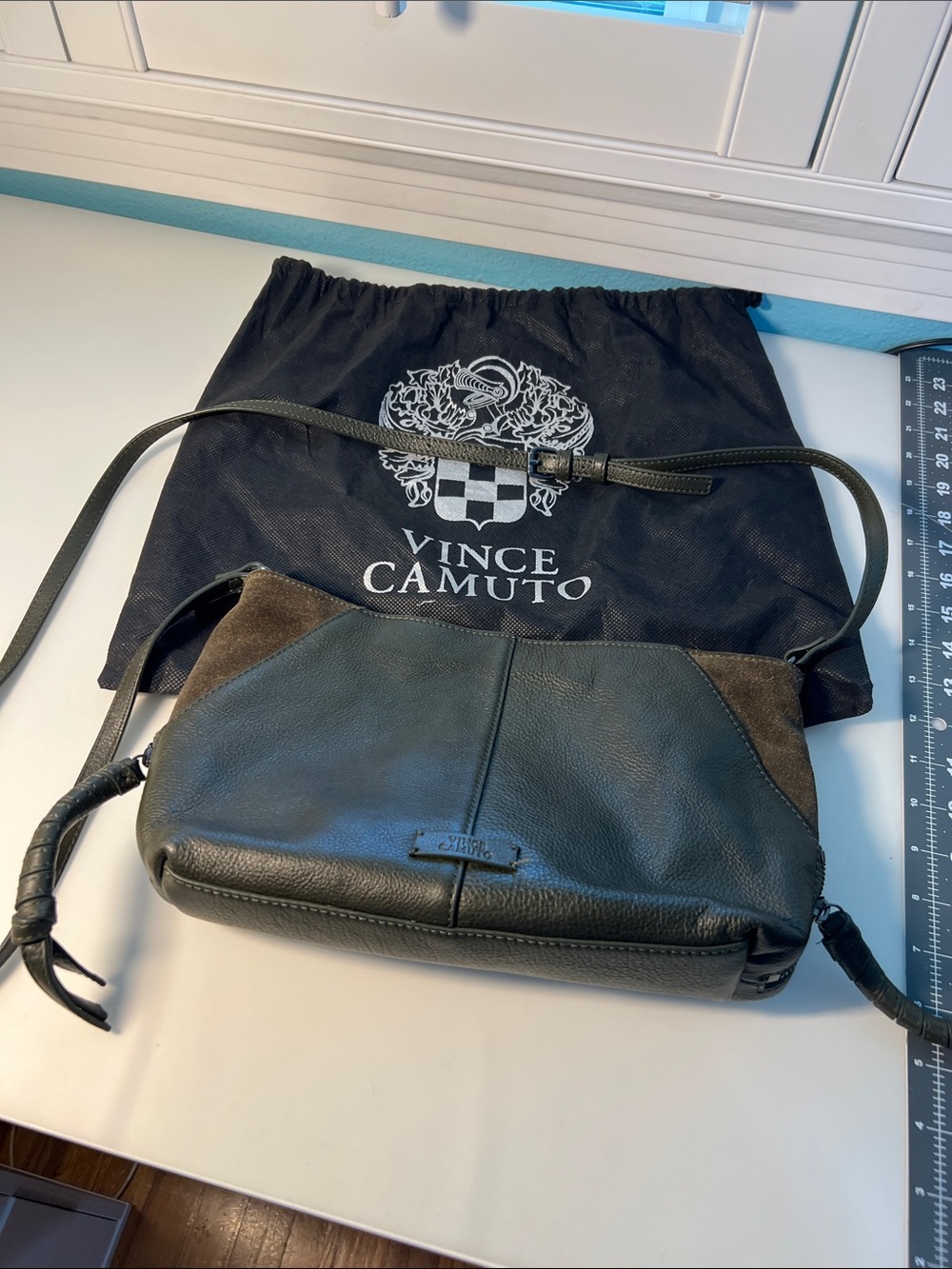 Vince Camuto leather and suede crossbody
